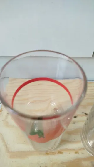 Set 2 Bicchieri Ciliegie Rosso Trasparente