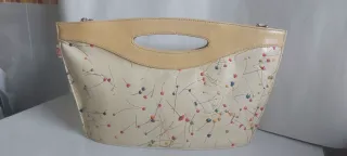 Bolso cartera flor seca natural beige multicolor