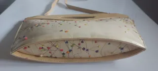 Bolso cartera flor seca natural beige multicolor