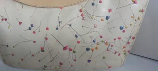 Bolso cartera flor seca natural beige multicolor