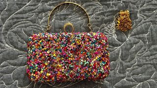 Bolso de fiesta pedrería multicolor