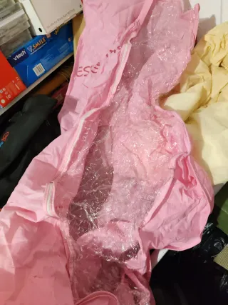 Funda para vestido de novia rosa