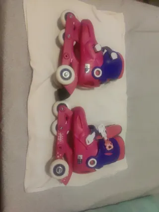 Patines de niña rosas y azules