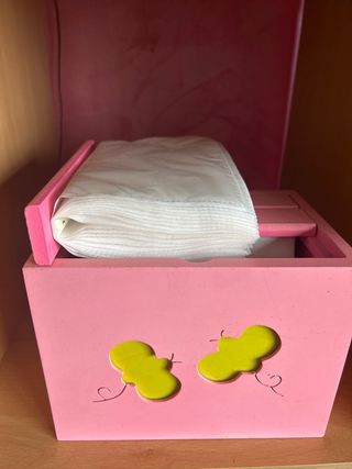 Organizador de fotos rosa con mariposas