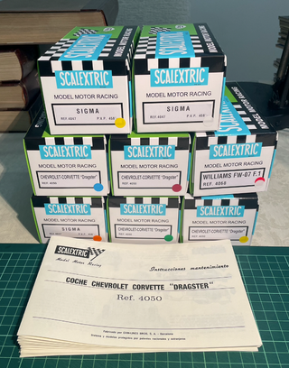 Lote 8 Cajas Scalextric + 13 Instrucciones Repro