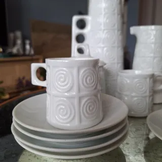 Juego café de castro, antiguo sargadelos, blanco