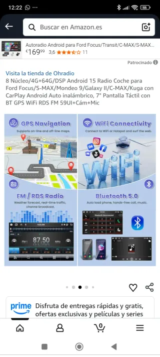 Pantalla Android Ford