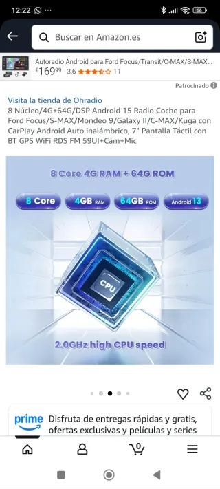 Pantalla Android Ford