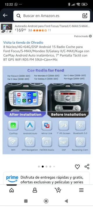 Pantalla Android Ford