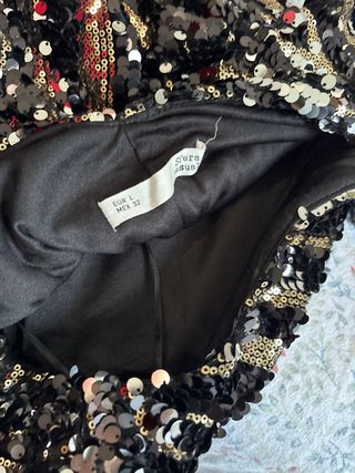 Camisa Lentejuelas Negra y Dorada