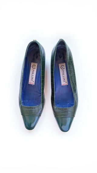 Pollini Scarpe Pelle Verde Tg 38