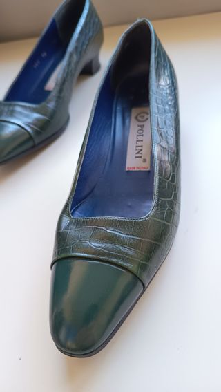 Pollini Scarpe Pelle Verde Tg 38