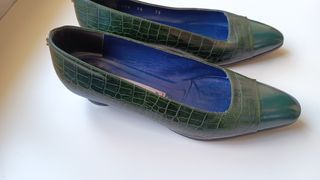 Pollini Scarpe Pelle Verde Tg 38