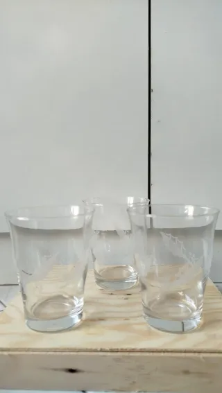 Set 3 Bicchieri Vetro Decorati