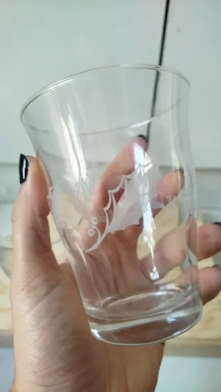 Set 3 Bicchieri Vetro Decorati