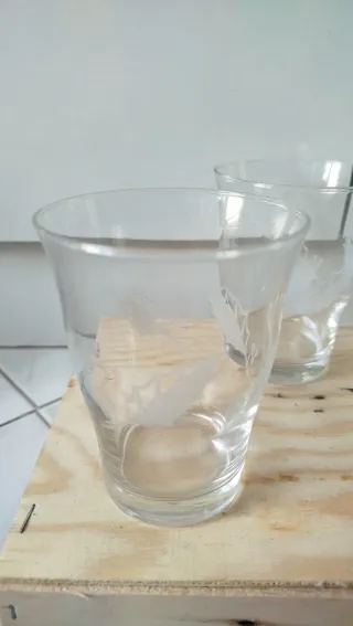 Set 3 Bicchieri Vetro Decorati