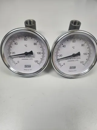 2 Termómetros 0-120°C bimetálicos SITEM 80mm