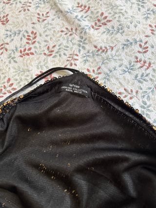 Vestido lentejuelas negro y dorado