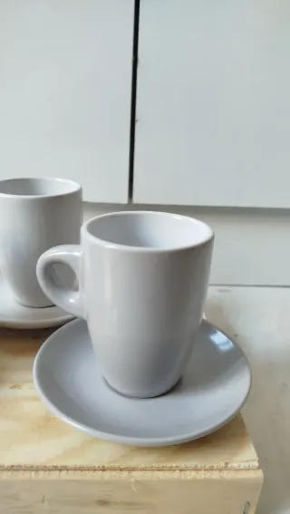 Set 3 Tazzine Ceramica Grigio/Bianco