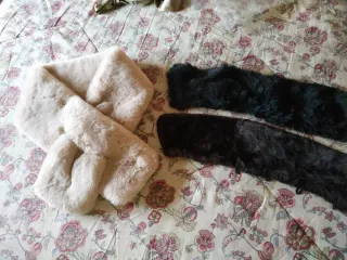 Bufanda y 2 cuellos de pelo sintético