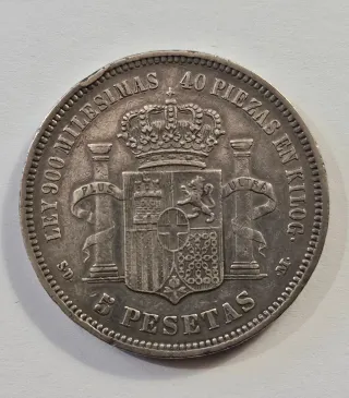 Spagna 5 Pesetas 1871 Amedeo I