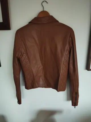 Cazadora Piel Ovina Tabaco Sin Uso