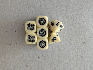 Dadi Blood Bowl Khemri osso e nero