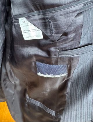 Traje Podolti Talla 58 Raya Gris