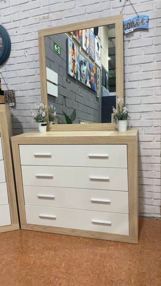 Dormitorio completo madera y blanco