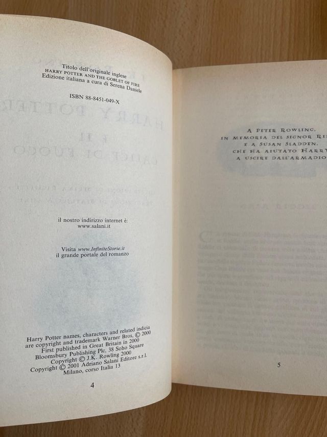 Harry Potter collezione Salani vecchia traduzione