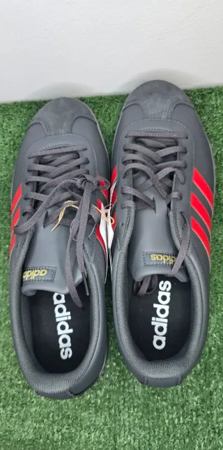 Zapatillas Adidas VL Court 46 Negras Rojas