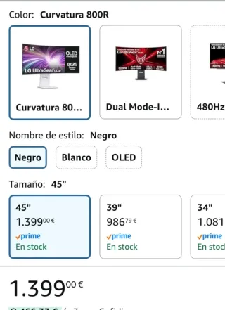 Monitor LG UltraGear OLED 45 sigillato