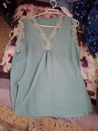 Blusa Camisa Talla 52 Encaje