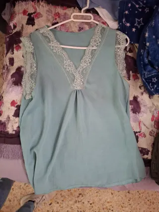 Blusa Camisa Talla 52 Encaje