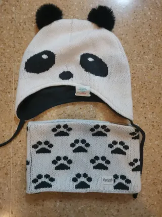 Conjunto Gorro y Bufanda Panda Boboli Infantil