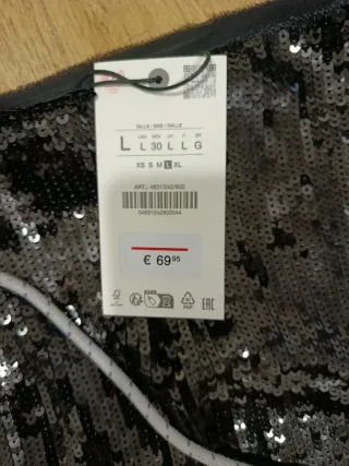 Falda larga lentejuelas zw colecction