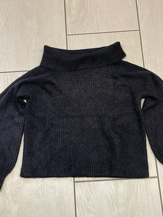 Page One Pullover Corto Collo Alto Nero