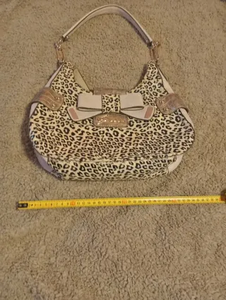 Bolso leopardo dorado Y2K estilo hobo con lazo
