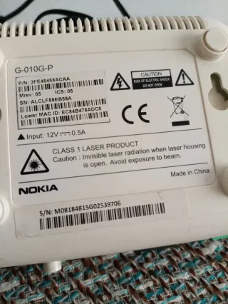 Router Nokia ONT GPON G-010G-P Fibra Óptica GPON.