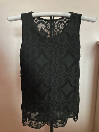 Top encaje negro fiesta talla M