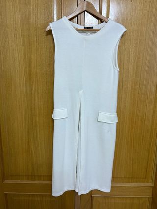 Vestido chaleco beige talla única