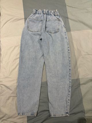 Vaqueros Zara Paperbag Lavado Claro