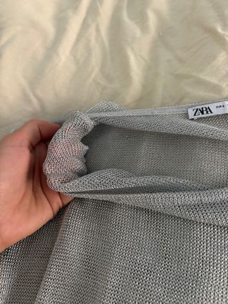 Top Zara plateado transparente talla única