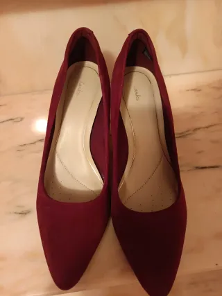 Zapatos Clarks Rojos Tacon Mujer