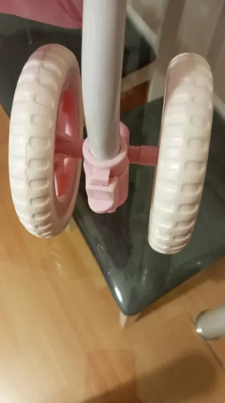 Cochecito gemelar para muñecas rosa