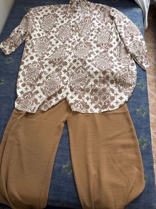 Conjunto Beige y Marrón Talla Única