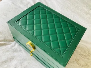 Joyero grande verde y beige