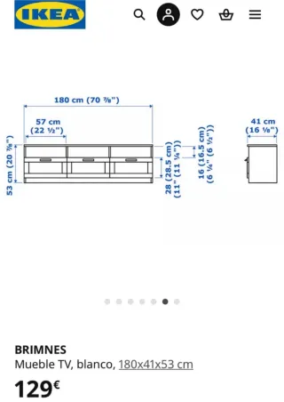 Mueble TV negro con puertas de cristal
