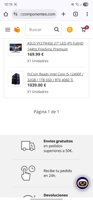 PC gaming completo con tan solo 6 meses de uso