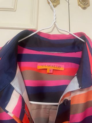 Vestido camisero VILA GALLO rayas multicolor Talla